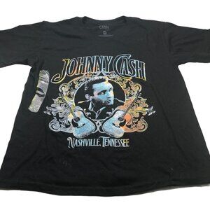 Johnny Cash Women's Black Graphic Short Sleeve Graphic Tee Small New With Tags